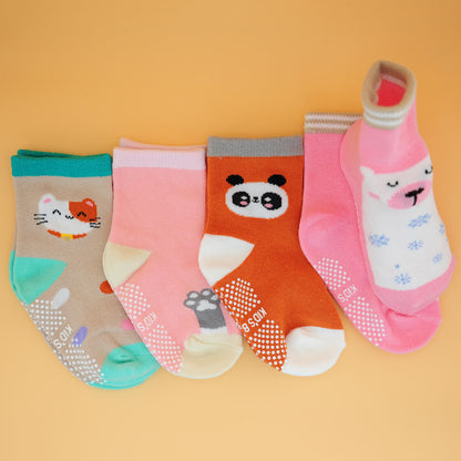 4 Paar anti-rutsch Flitzer-Socken