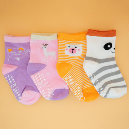 4 Paar anti-rutsch Flitzer-Socken