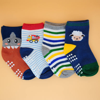 4 Paar anti-rutsch Flitzer-Socken