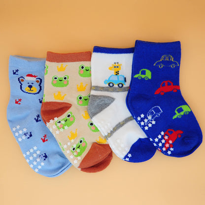4 Paar anti-rutsch Flitzer-Socken