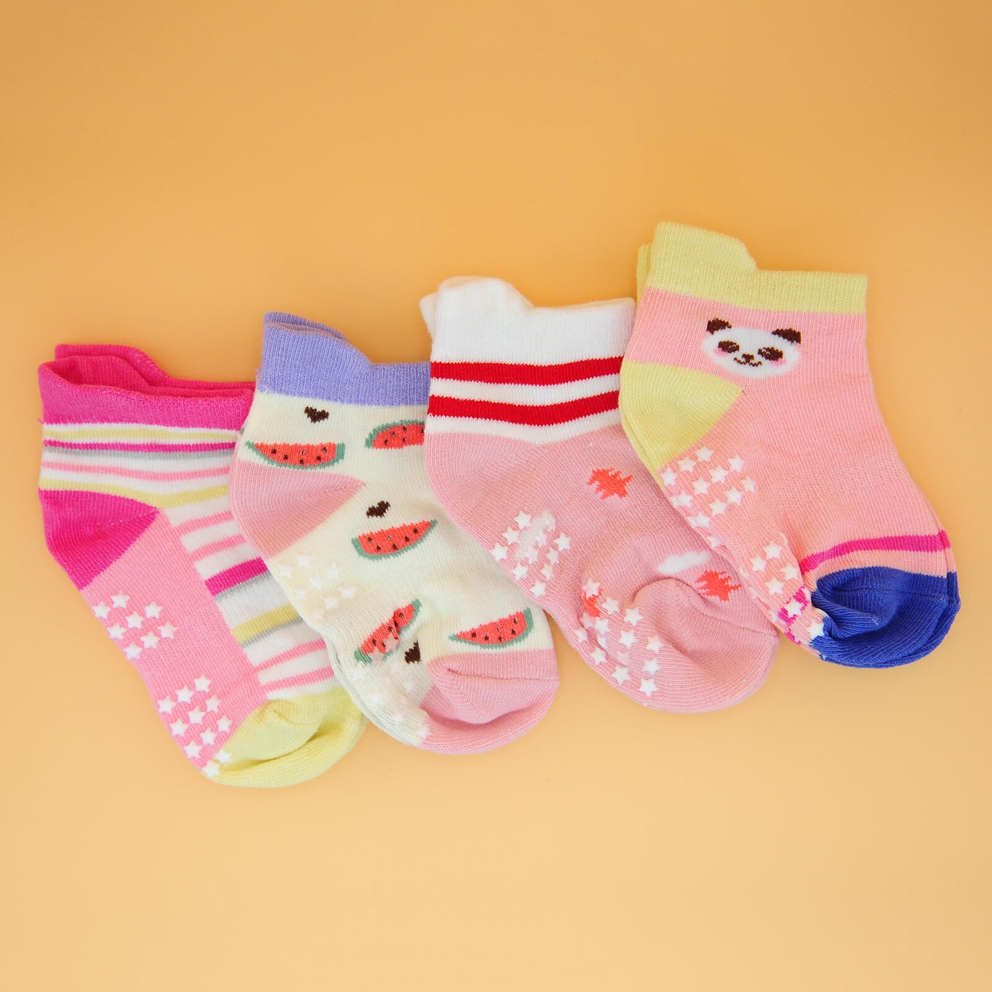 4 Paar anti-rutsch Flitzer-Socken