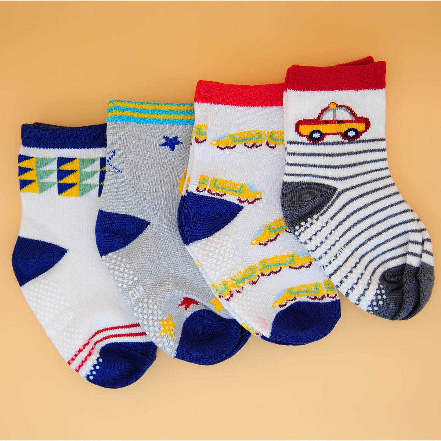 4 Paar anti-rutsch Flitzer-Socken