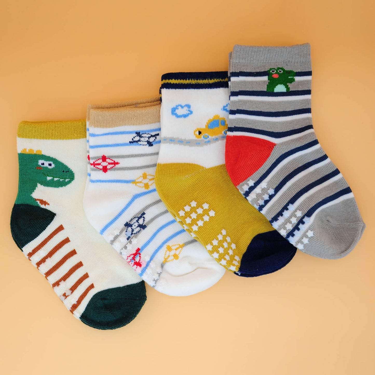 4 Paar anti-rutsch Flitzer-Socken