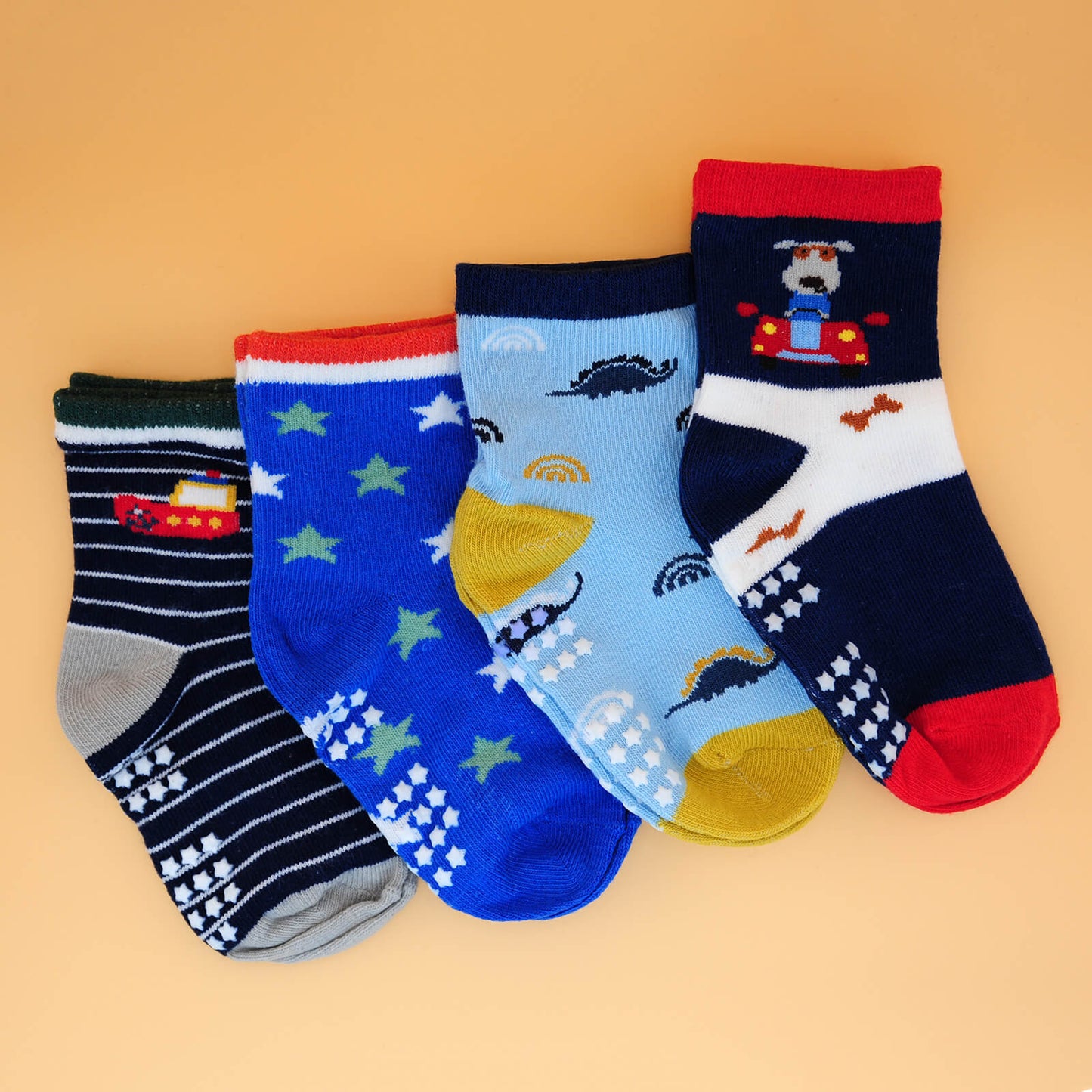 4 Paar anti-rutsch Flitzer-Socken