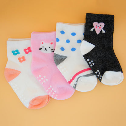 4 Paar anti-rutsch Flitzer-Socken