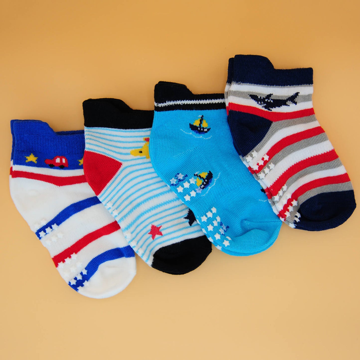 4 Paar anti-rutsch Flitzer-Socken