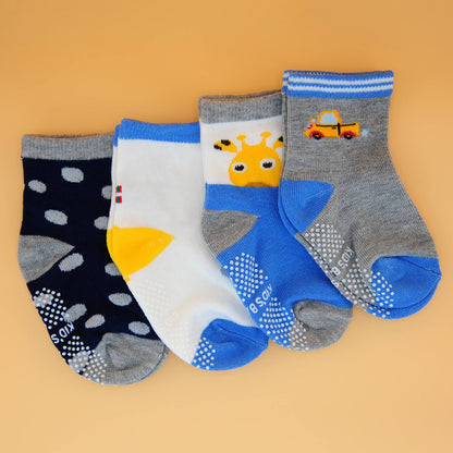 4 Paar anti-rutsch Flitzer-Socken