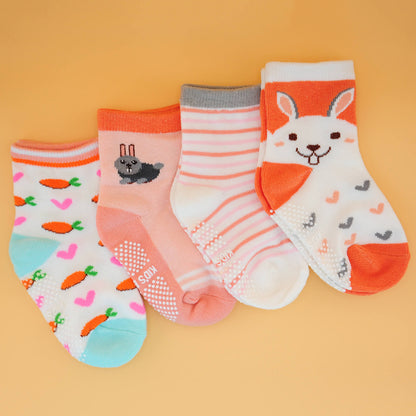 4 Paar anti-rutsch Flitzer-Socken