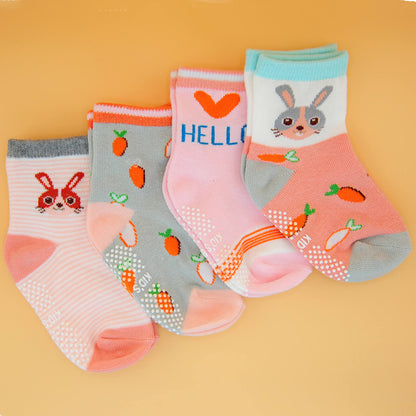 4 Paar anti-rutsch Flitzer-Socken